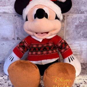 Disney Mickey Mouse Exclusive 2018 Christmas Plush in Red Sweater